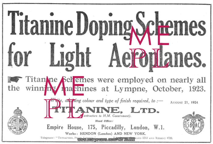  : Titanine Aeroplane Fabric Dope
