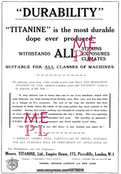 : Titanine Durable Dope For Aircraft : Titanine Durable Dope For Aircraft