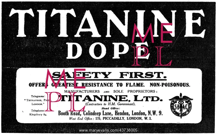  : Titanine Flame Resistant Dope For Aircraft