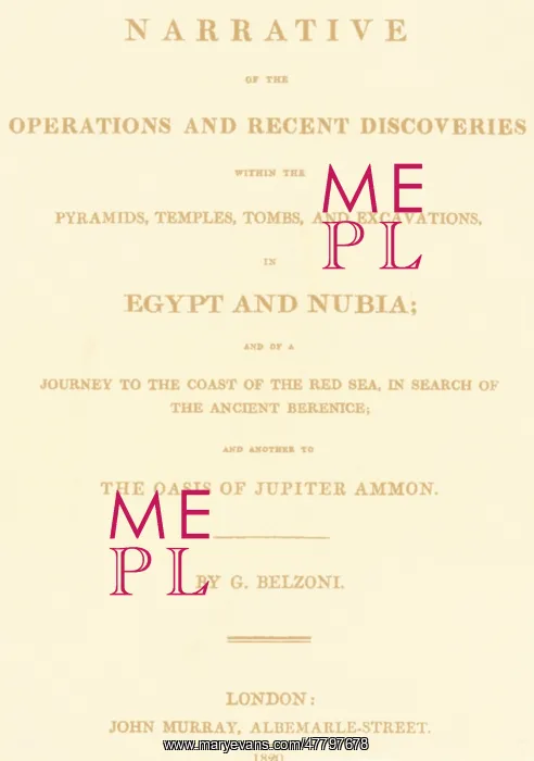  : Title page of Belzoni's book