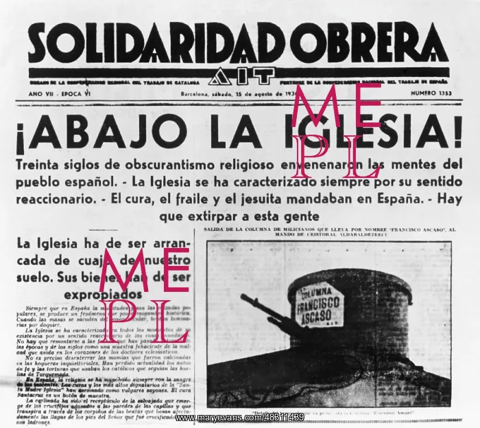 : The title page of a Catalan newspaper, 1936 : The title page of a Catalan newspaper, 1936
