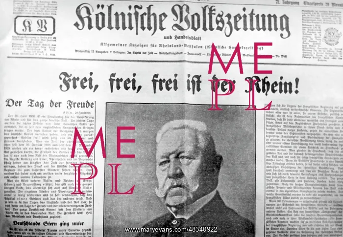 : Title page of the Cologne Volkszeitung on : Title page of the Cologne Volkszeitung on