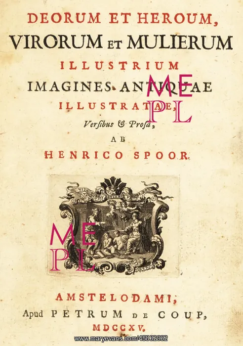 : Title page from Deorum et Heroum, 1715 : Title page from Deorum et Heroum, 1715