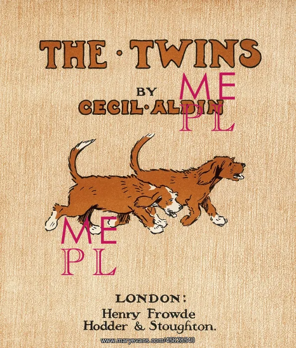 : Title page design, The Twins by Cecil Aldin : Title page design, The Twins by Cecil Aldin