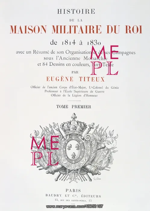 : Title Page of Histoire de la maison militaire : Title Page of Histoire de la maison militaire