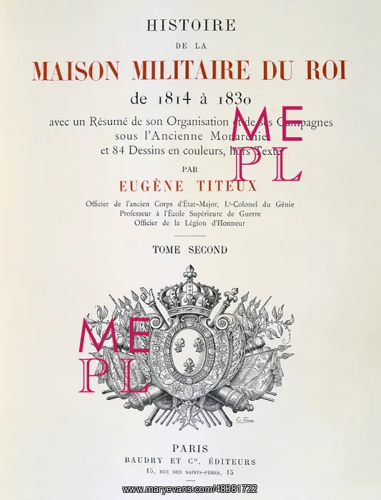 : Title Page of Histoire de la maison militaire : Title Page of Histoire de la maison militaire