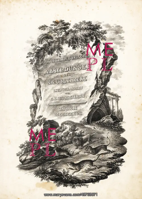 : Title page from Illustrated History of Natural Animals, 1827 : Title page from Illustrated History of Natural Animals, 1827