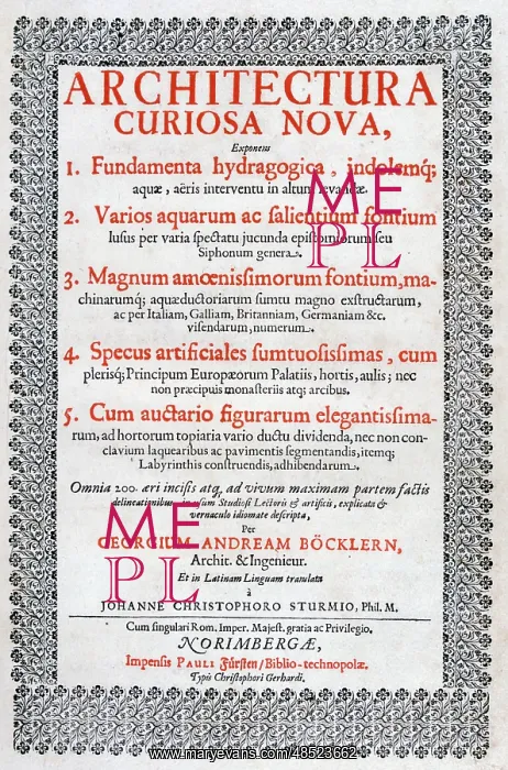 : Title Page illustration from Architectura Curiosa : Title Page illustration from Architectura Curiosa