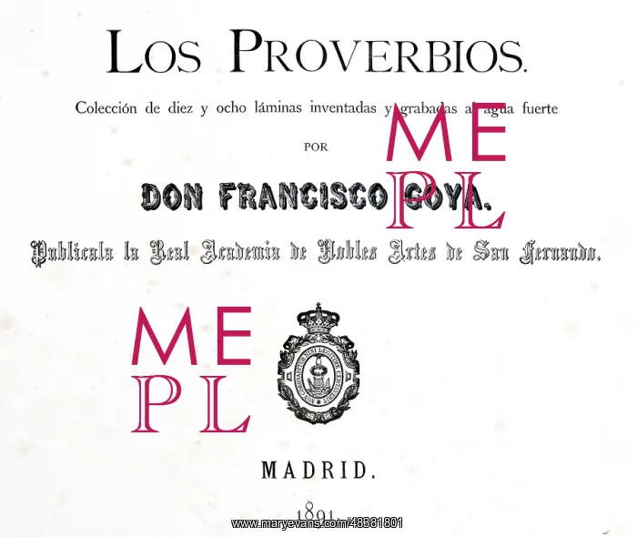 : Title page of Los Proverbios or Proverbs Artist: : Title page of Los Proverbios or Proverbs Artist: