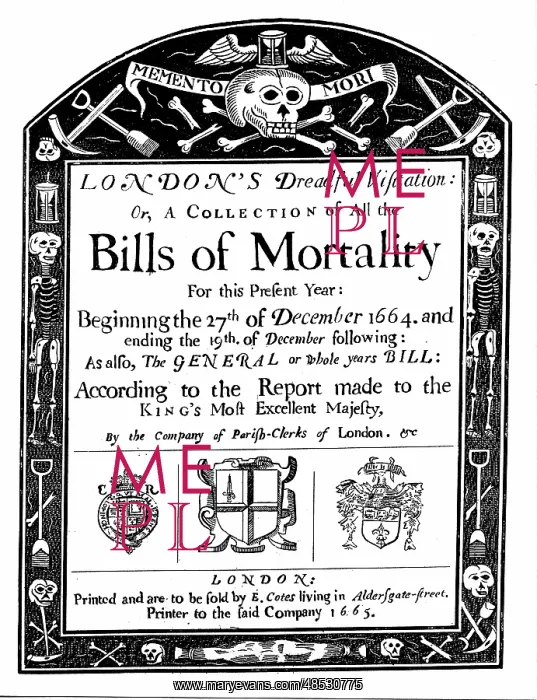 : Title page of mortality bill for London for 1664 / 5 : Title page of mortality bill for London for 1664 / 5
