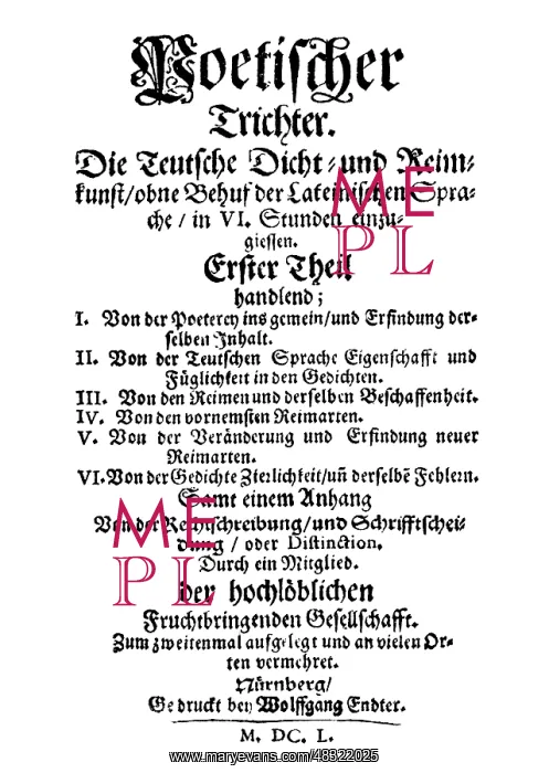 : Title page of the Nuernberger Trichters, 1617 : Title page of the Nuernberger Trichters, 1617