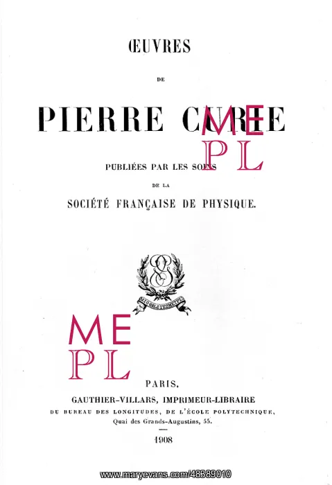 : Title page of Oeuvres de Pierre Curie, Paris : Title page of Oeuvres de Pierre Curie, Paris