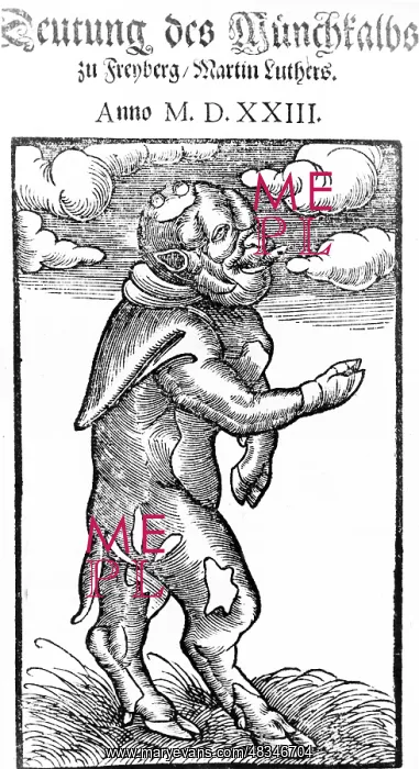 : Title page of the script Deutung des Moenchkalbs, 1523 : Title page of the script Deutung des Moenchkalbs, 1523