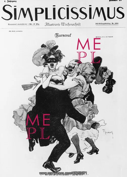 : Title page of the Simplicissimus for carnival, 1900 : Title page of the Simplicissimus for carnival, 1900