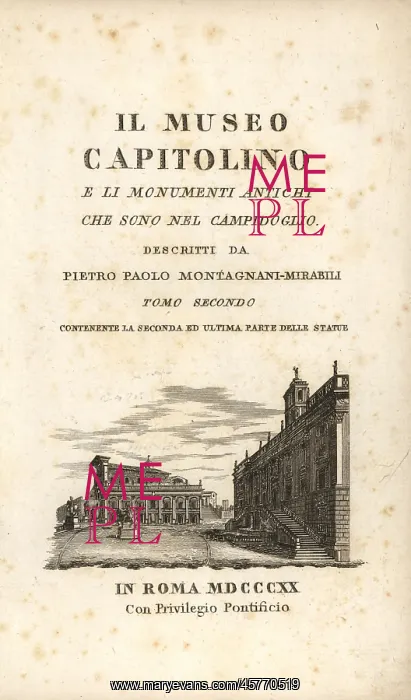 : Title page with vignette of the Piazza del Campidoglio : Title page with vignette of the Piazza del Campidoglio