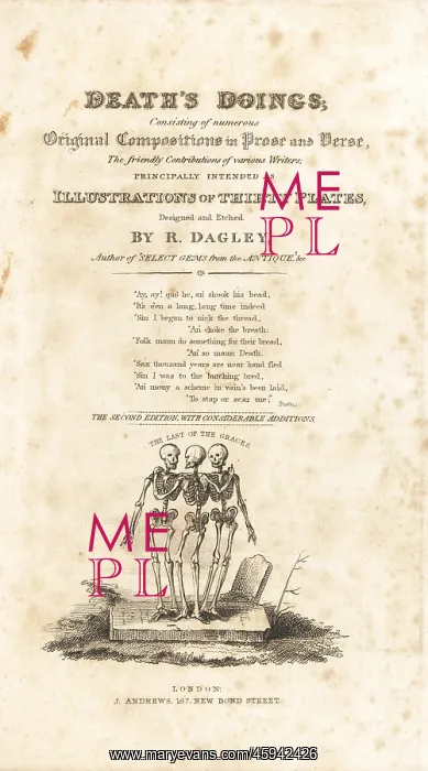 : Title page from Volume 1 of Death's Doings : Title page from Volume 1 of Death's Doings