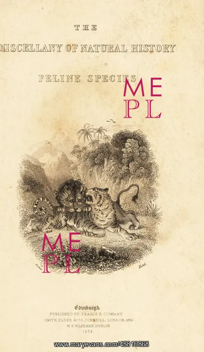 : Titlepage with vignette of a lion attacking a tiger : Titlepage with vignette of a lion attacking a tiger