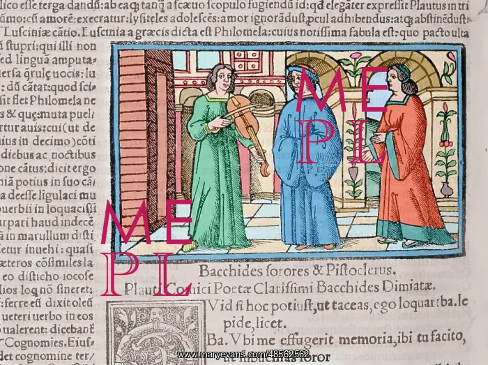 : Titus Maccius Plautus. Colored. Engraving : Titus Maccius Plautus. Colored. Engraving