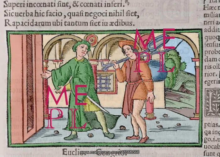 : Titus Maccius Plautus. Colored. Engraving : Titus Maccius Plautus. Colored. Engraving