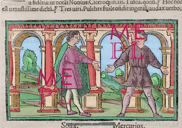 : Titus Maccius Plautus. Colored. Engraving : Titus Maccius Plautus. Colored. Engraving