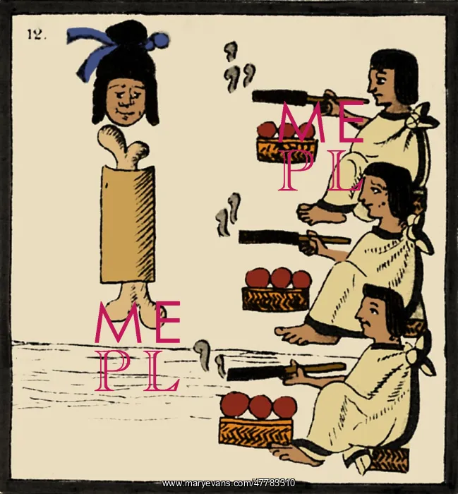: Tobacco In Aztec Ritual, Florentine Codex : Tobacco In Aztec Ritual, Florentine Codex
