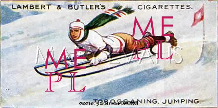 : TOBOGGAN RACING MAN 1914 : TOBOGGAN RACING MAN 1914