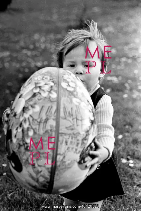 : Toddler with big easter egg : Toddler with big easter egg