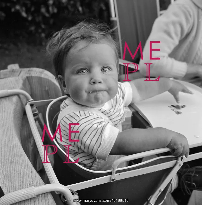 : Toddler in a high chair : Toddler in a high chair