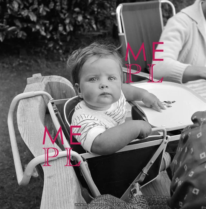 : Toddler in a high chair : Toddler in a high chair