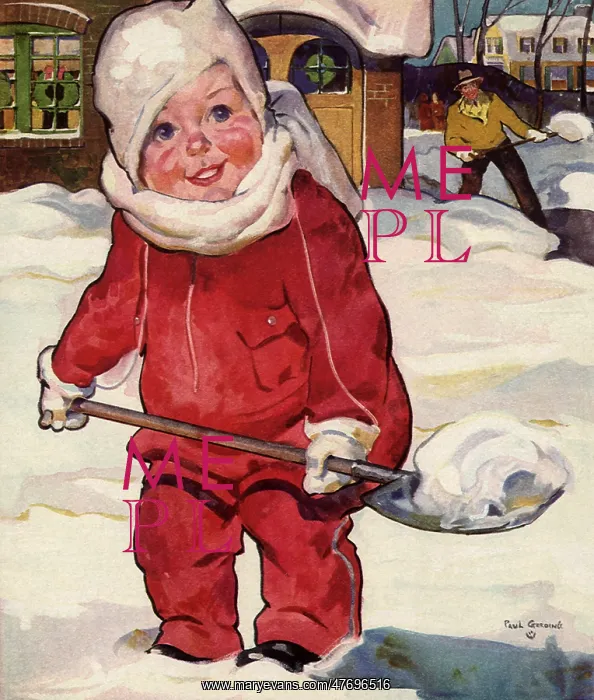  : Toddler Shoveling Snow