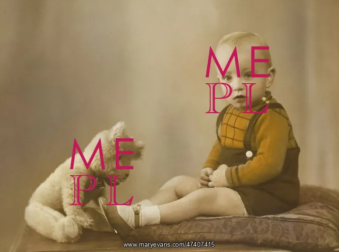 : TODDLER WITH TEDDY C1936 : TODDLER WITH TEDDY C1936