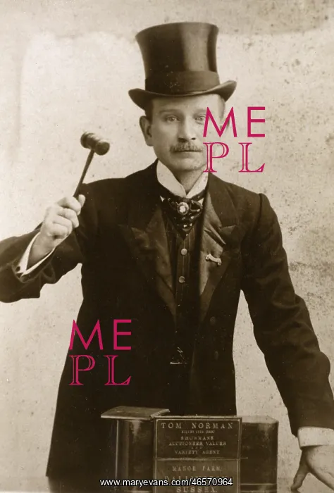 : Tom Norman - Auctioneer, raising his gavel : Tom Norman - Auctioneer, raising his gavel