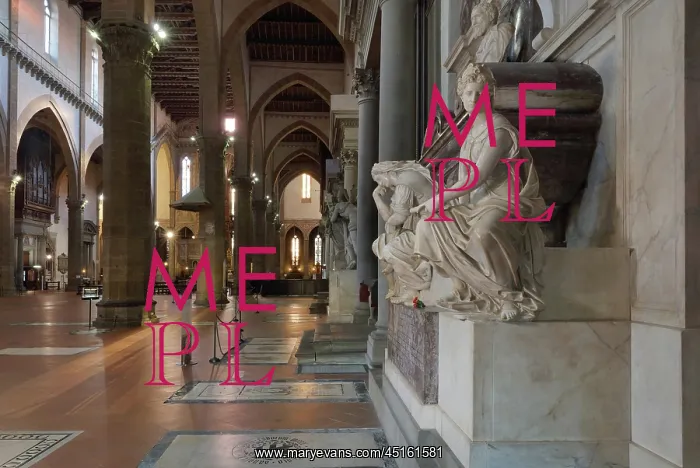  : Tomb of Michelangelo, Santa Croce, Florence, Tuscany, Italy