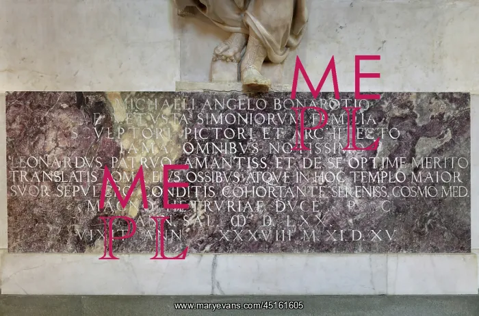 : Tomb of Michelangelo, Santa Croce, Florence, Tuscany, Italy : Tomb of Michelangelo, Santa Croce, Florence, Tuscany, Italy