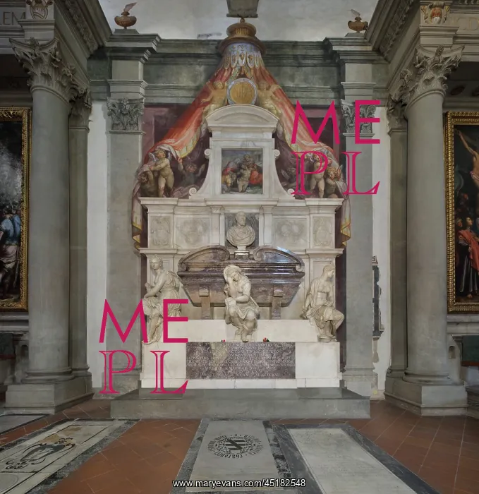 : Tomb of Michelangelo, Santa Croce, Florence, Tuscany, Italy : Tomb of Michelangelo, Santa Croce, Florence, Tuscany, Italy