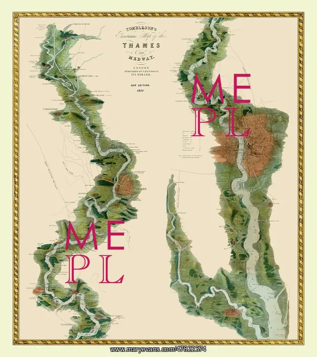 : Tombleson's Panoramnic Map of the Thames and Medway : Tombleson's Panoramnic Map of the Thames and Medway
