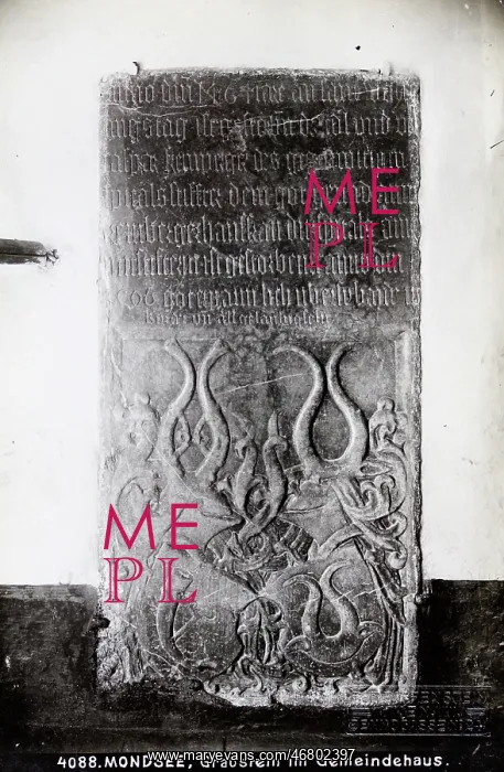 : Tombstone in the parish hall Mondsee : Tombstone in the parish hall Mondsee