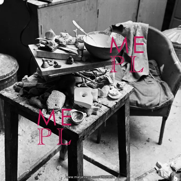 : Tools and Bowl in Henry Moore's studio at Perry Green : Tools and Bowl in Henry Moore's studio at Perry Green