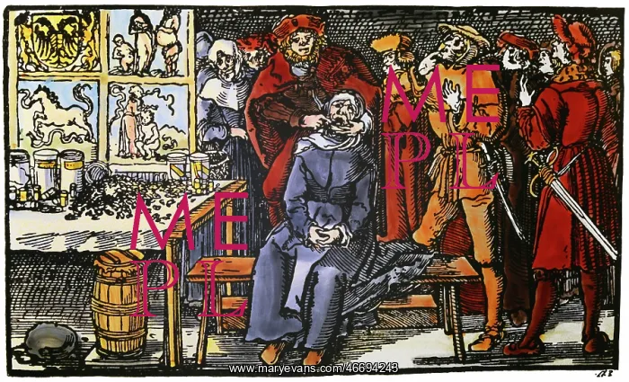 : Tooth breaker at the fair, 16th century : Tooth breaker at the fair, 16th century