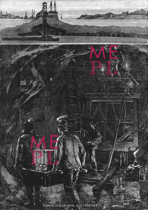 : Top: Sectional view of workings under East River : Top: Sectional view of workings under East River