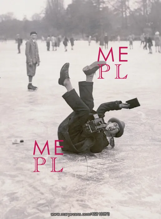 : Toppled photographer on the ice : Toppled photographer on the ice