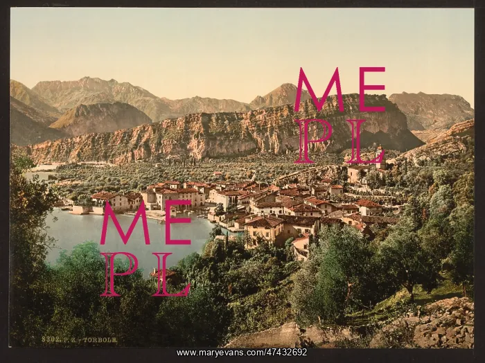 : Torbolo (i.e. Torbole), general view, Lake Garda, Italy : Torbolo (i.e. Torbole), general view, Lake Garda, Italy