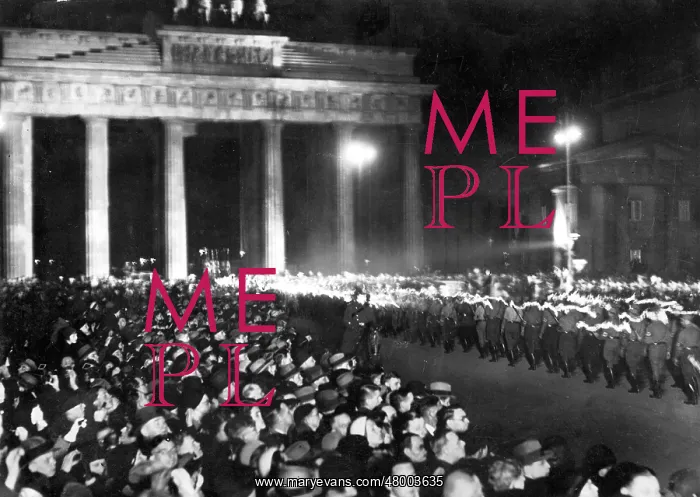 : Torchlight procession through the Brandenburg Gate, probably : Torchlight procession through the Brandenburg Gate, probably