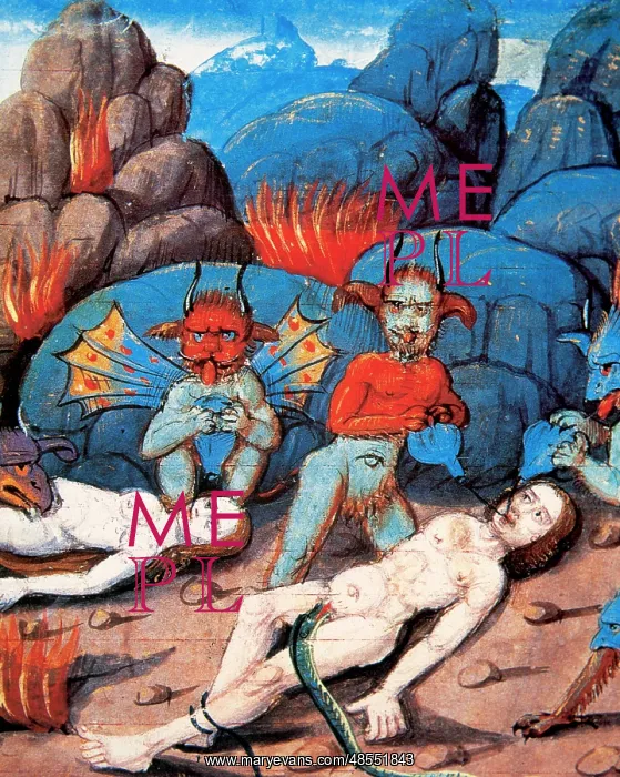 : Torment of the damned. Miniature. 15th century. France. Tres : Torment of the damned. Miniature. 15th century. France. Tres
