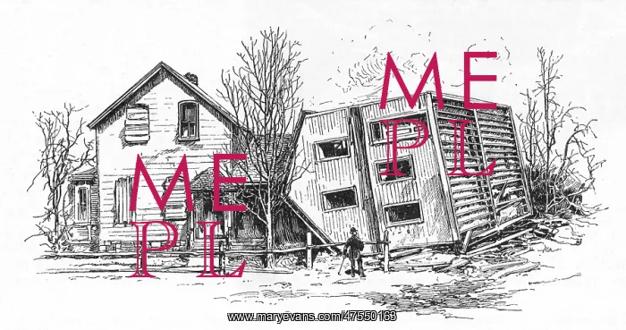 : Tornado over turns house, 1886 : Tornado over turns house, 1886