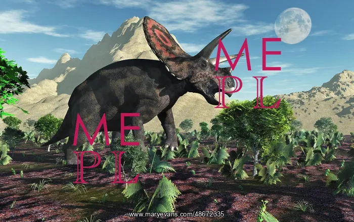 : A Torosaurus dinosaur during Earth's Cretaceous period : A Torosaurus dinosaur during Earth's Cretaceous period