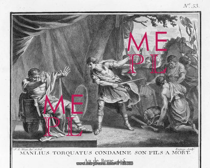 : Torquatus condemns his own son to death : Torquatus condemns his own son to death