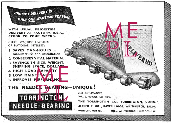 : Torrington Bearings. Alfred P.Hill. The Torrington Co. Conn : Torrington Bearings. Alfred P.Hill. The Torrington Co. Conn