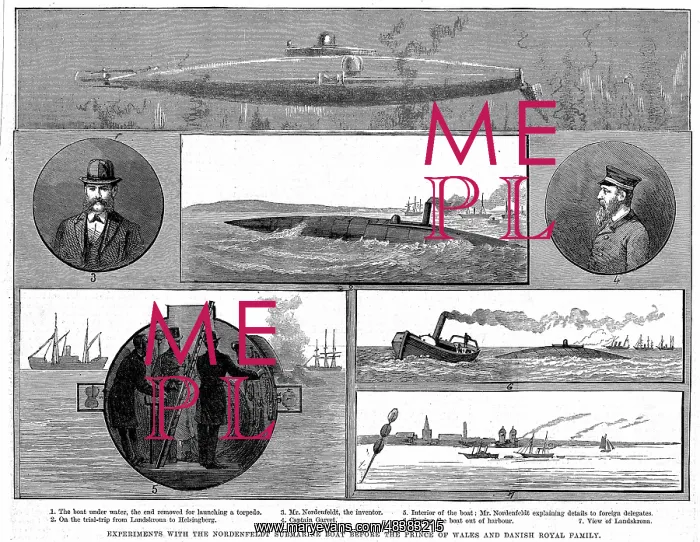 : Torsten Nordenfeldt's steam-powered submarine : Torsten Nordenfeldt's steam-powered submarine