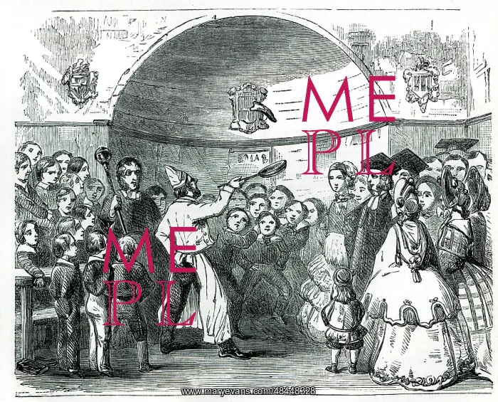 : Tossing the pancake, Shrove Tuesday, Westminster School : Tossing the pancake, Shrove Tuesday, Westminster School